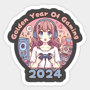 Gamer girl Golden year 2024 Sticker